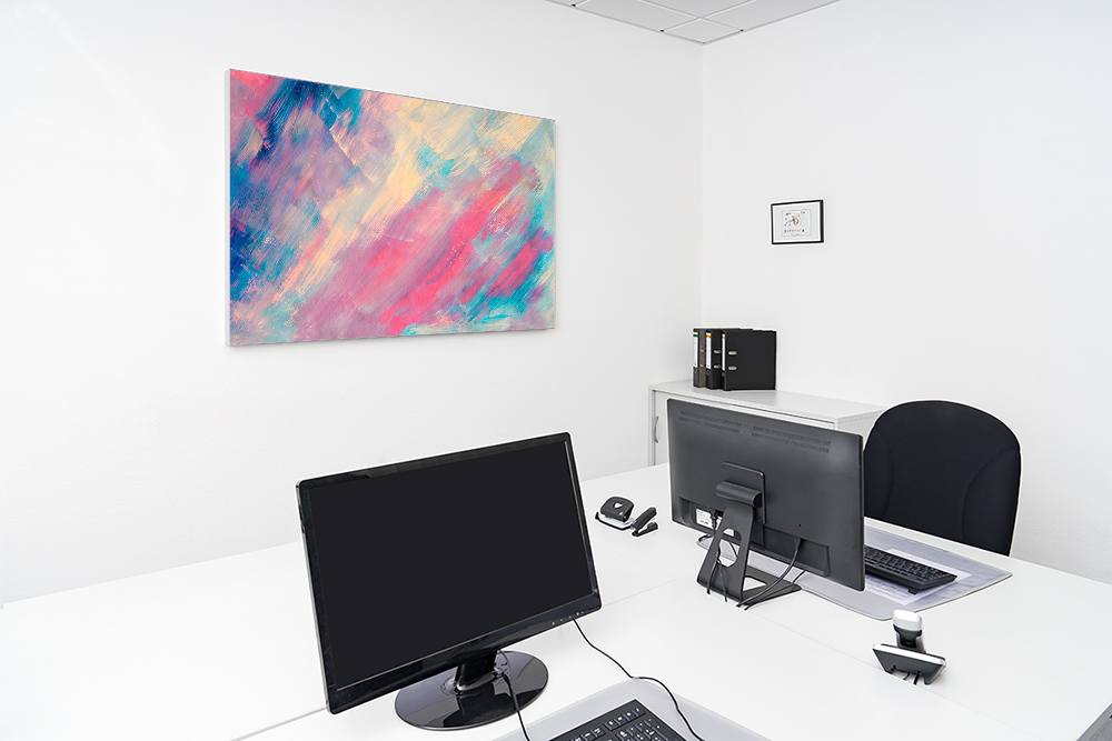 Artikelbild Absorberbild - Ein abstraktes weiß rotes Bild 50x50x5,5cm