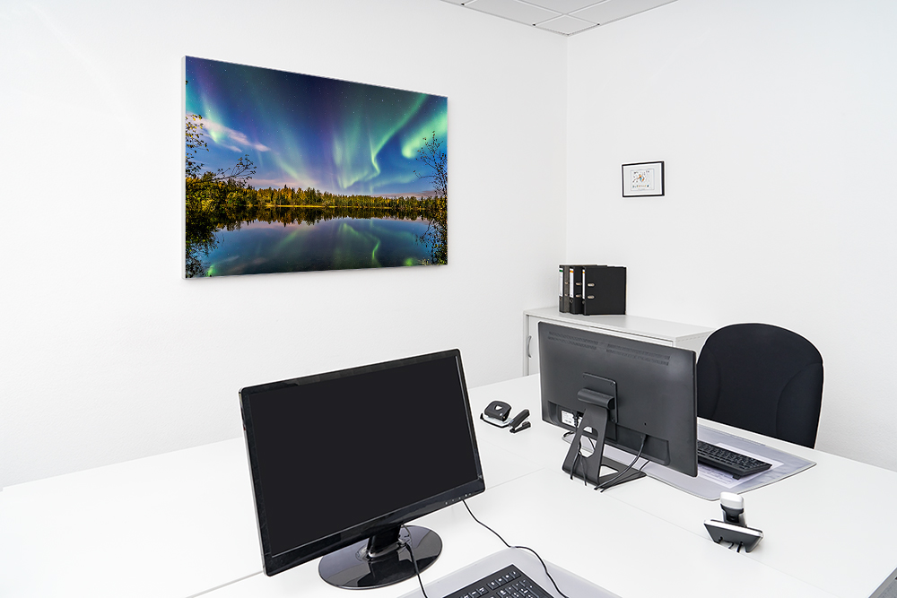 Artikelbild Absorberbild - Polarlichter über dem See 50x50x5,5cm