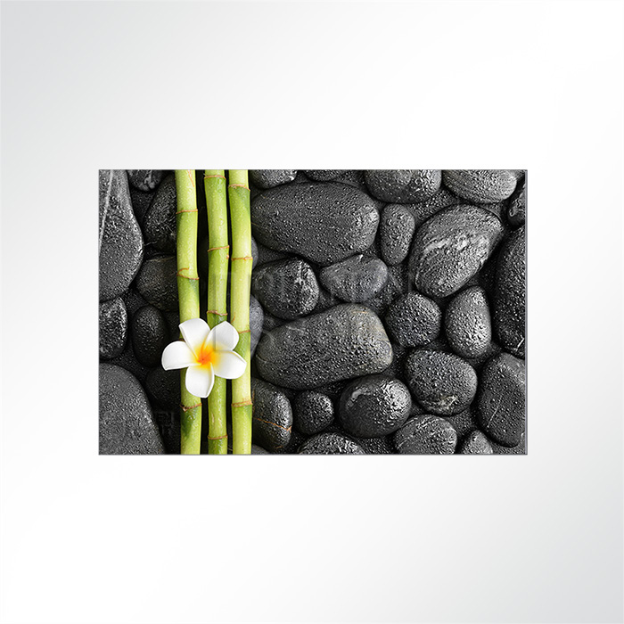 Akustikbild Zen - Entspannung mit weißer Frangipani Blüte