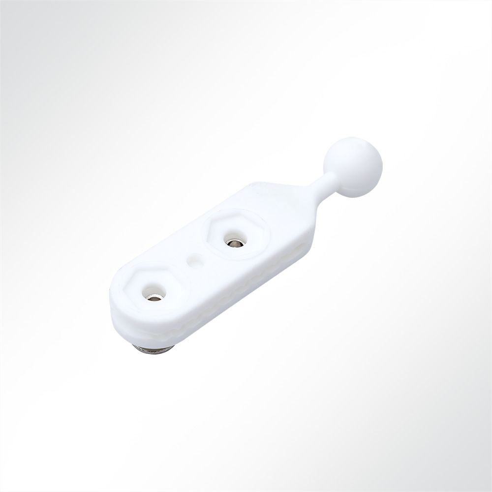 Artikelbild Kugelkopfgleiter Nylon weiß mit Nieten 8mm