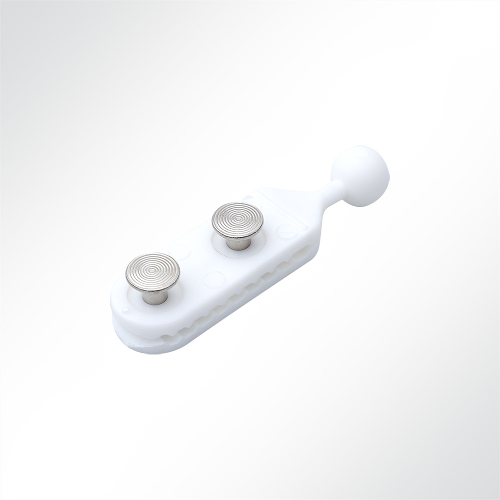 Artikelbild Kugelkopfgleiter Nylon weiß mit Nieten 8mm