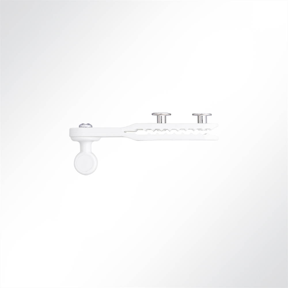 Artikelbild Hakengleiter gekröpft Nylon weiß 12mm mit Nieten