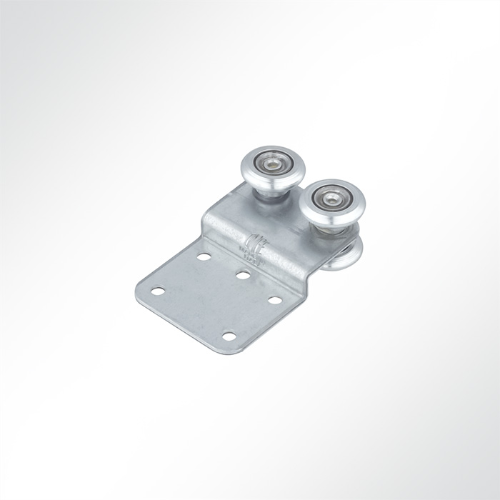 4-fach-Rollen verzinkt mit versetzter Platte für Laufschiene 35x30mm 45kg je Laufwerk