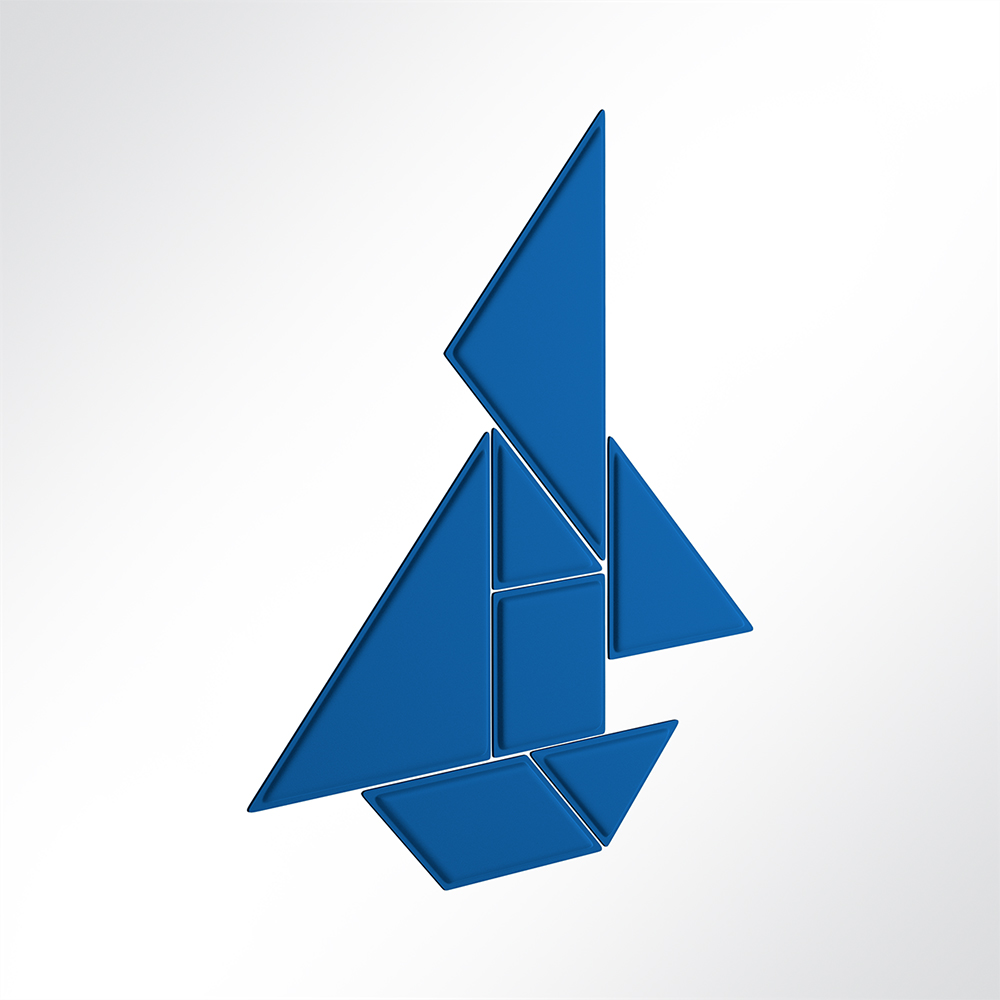 Artikelbild QP Tangram Akustikpaneele Akustikplatten mit Montage-Kit für Wand Blau 0331