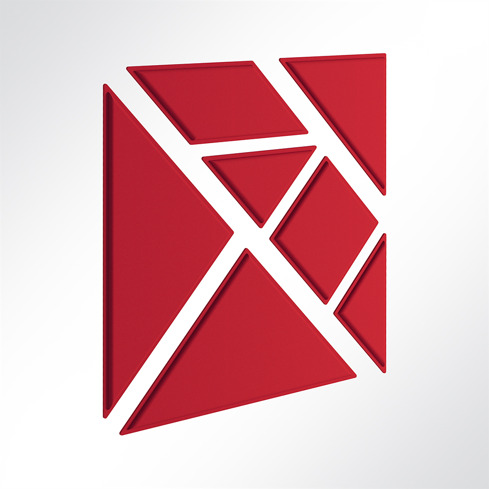 Artikelbild QP Tangram Akustikpaneele Akustikplatten ohne Montage-Kit Rot 0231