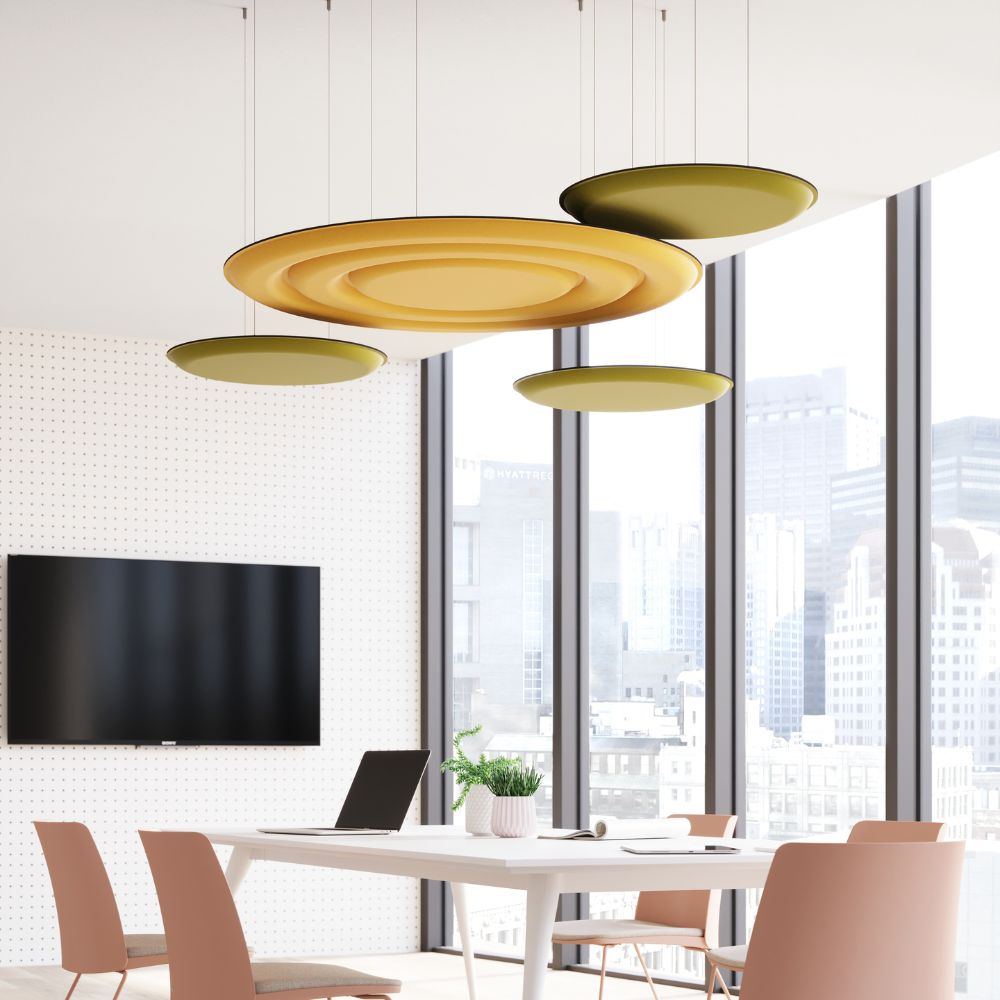 Artikelbild QP Circle Akustikpaneele Akustikplatten Schallabsorber Ø90cm Elfenbein 0532