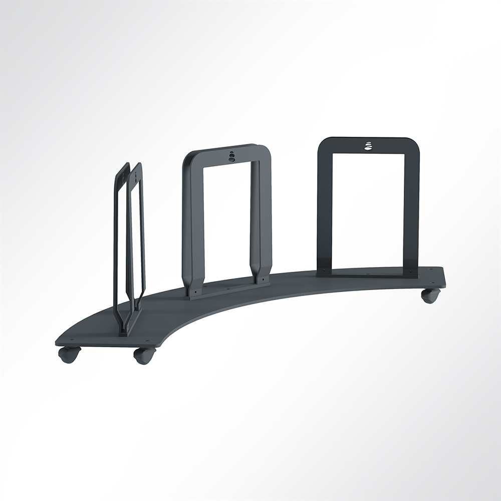 Artikelbild QP Akustikpaneele-Halterung rund für Triple Paneel mit Rollen Schwarz 7016