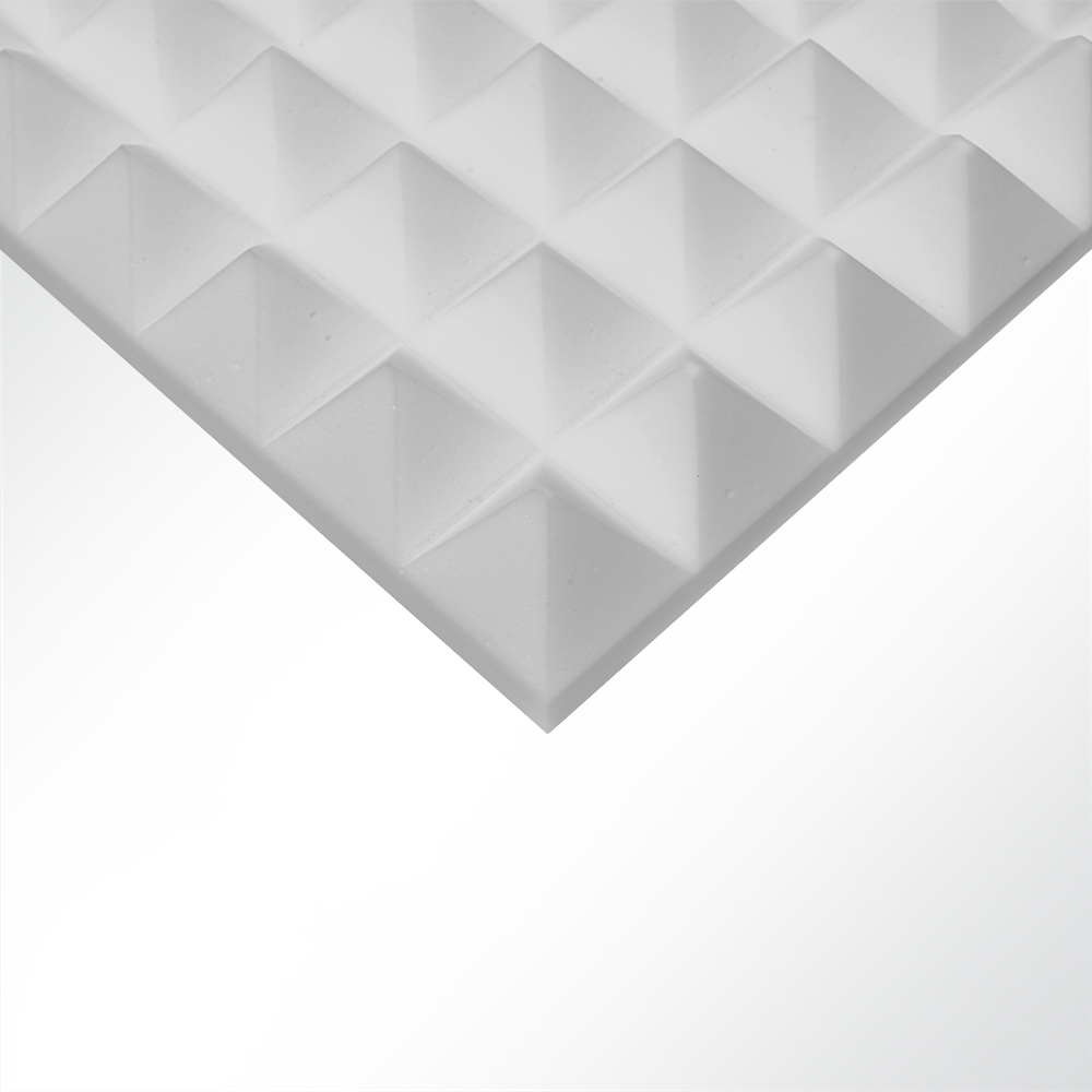 Artikelbild Basotect® Pyramidenschaum Noppenschaum hellgrau 1000x500x30mm Schallabsorber Schallschutz Schalldämmung für Wand und Decke