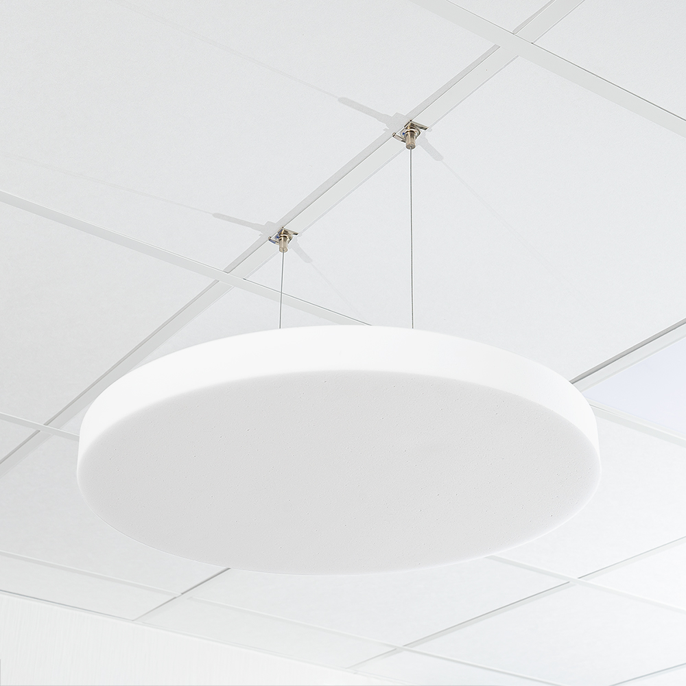 Artikelbild QP Schaumstoff aus Basotect® Kreis mit Abhängeset D: 500mm weiß