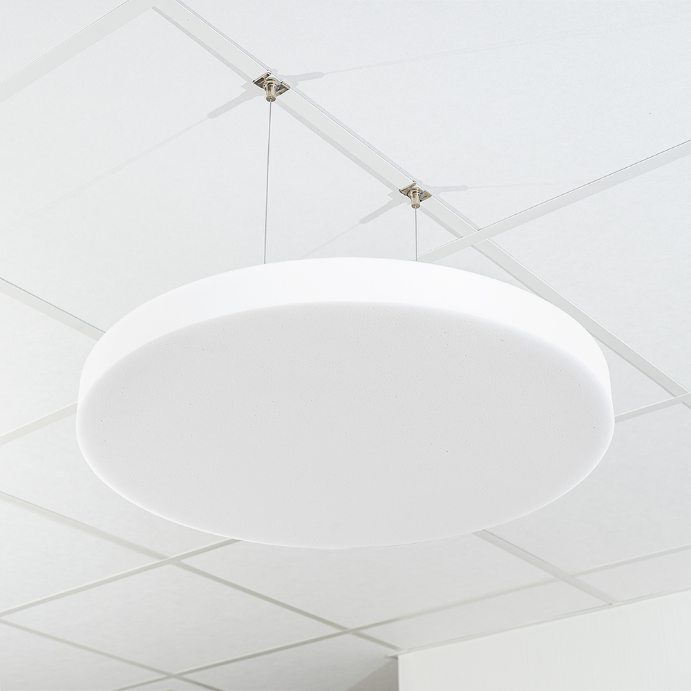 Artikelbild QP Schaumstoff aus Basotect® Kreis mit Abhängeset D: 500mm weiß