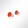 Vorschau QP Akustikpaneele Wall & Ceiling Support 2 Klettkreise Ø85mm für ungleiche Oberflächen Blau 5005 Orange 2001