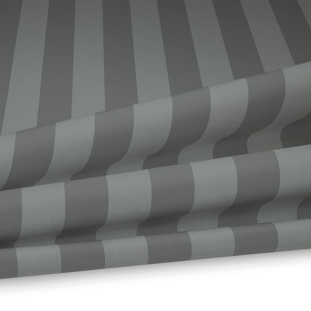 Artikelbild Outdoor Polsterstoff Streifen 5cm für Gartenmöbel, Kissen Breite 160cm 240g/m² Weiss/Grau