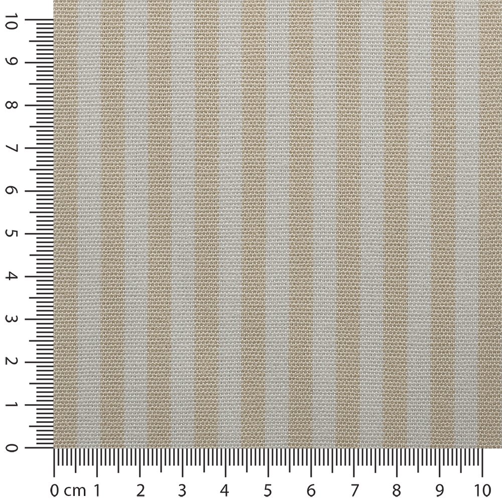 Artikelbild Outdoor Polsterstoff Streifen 5mm für Gartenmöbel, Kissen Breite 160cm 240g/m² Weiss/Beige