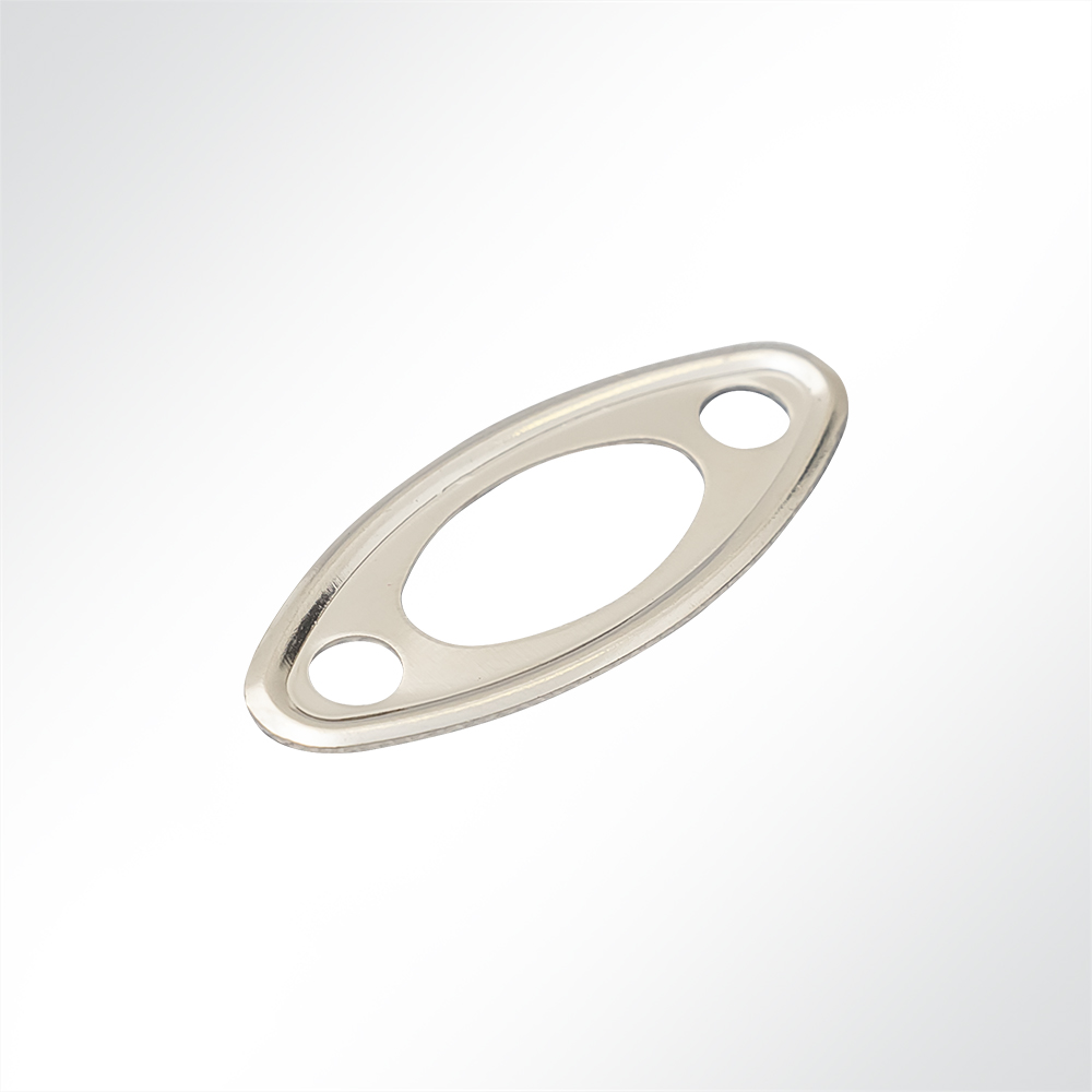 Artikelbild Drehverschluss Messing vernickelt mit Gegenplatte und Ovalöse 32x13x7,5mm