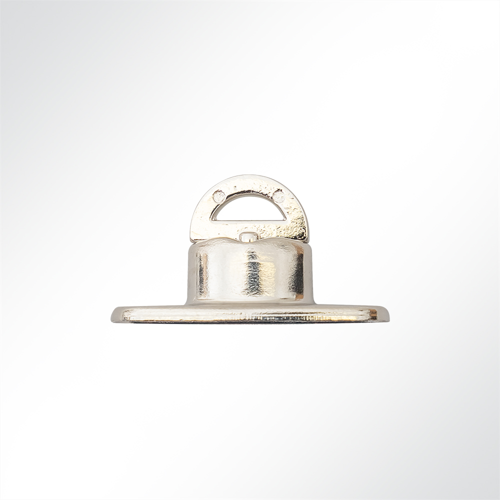 Artikelbild Drehverschluss Messing vernickelt mit Gegenplatte und Ovalöse 32x13x9,5mm