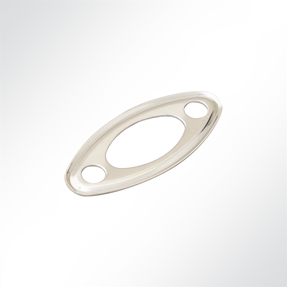 Artikelbild Drehverschluss Messing vernickelt mit Gegenplatte und Ovalöse 32x13x9,5mm