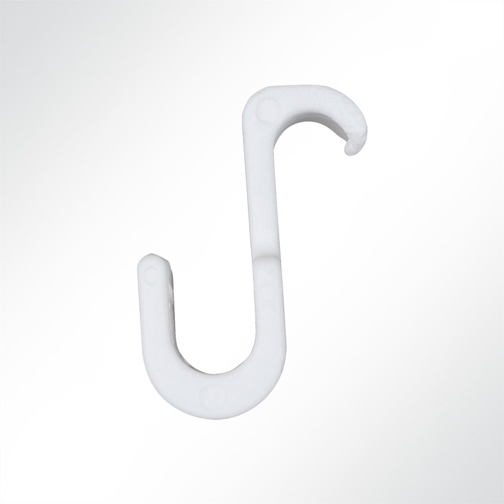 Artikelbild Kunststoff S-Haken asymmetrisch weiß 41x25