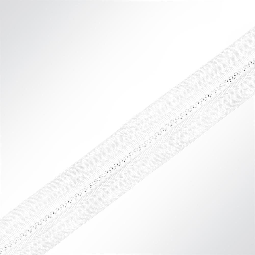 Artikelbild Zahnreißverschluss weiß Zahnbreite 8mm zum Nähen Meterware