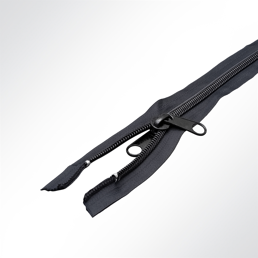 Artikelbild Spiralreißverschluss teilbar zum Nähen Spiralbreite 10mm mit Doppelschieber schwarz L: 100cm