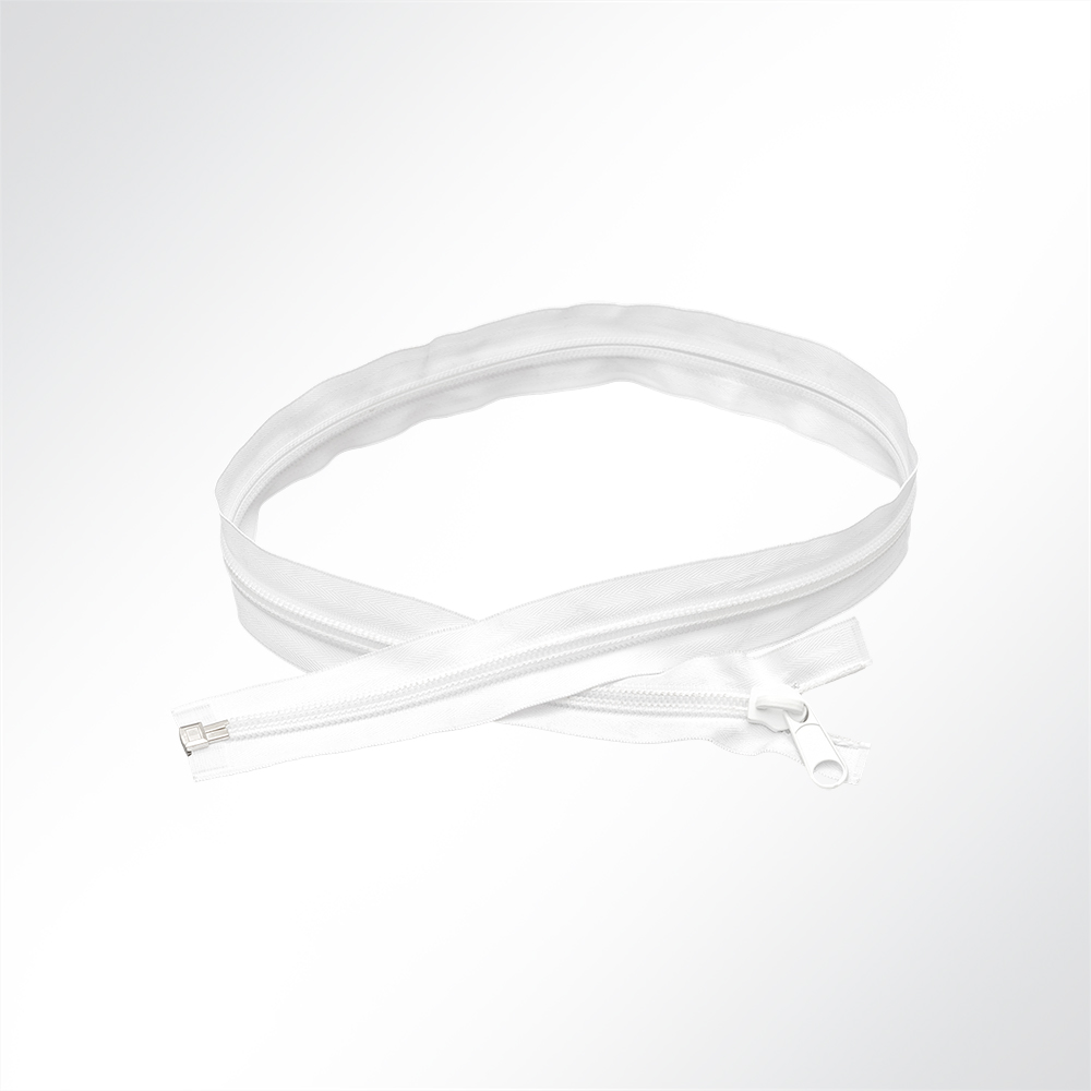 Artikelbild Spiralreißverschluss teilbar zum Nähen Spiralbreite 10mm mit Doppelschieber weiß L: 100cm