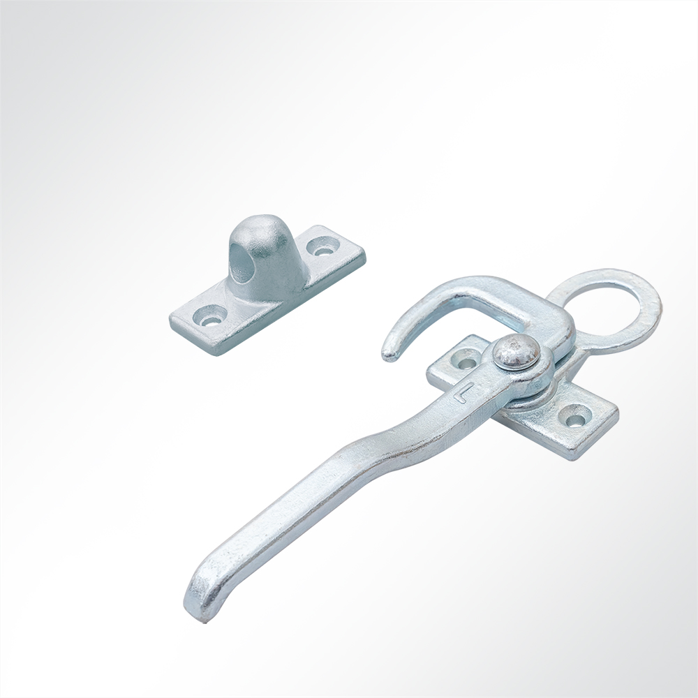 Artikelbild Winkelhebelverschluss verzinkt Bordwandverschluss mit Einfallöse Gegenplatte rechts