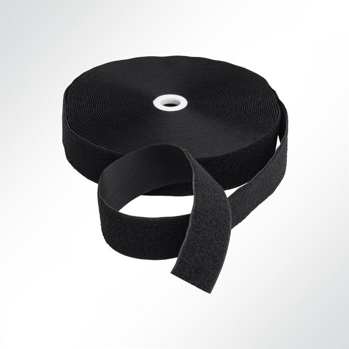Klettband zum Nähen schwarz Flauschband Breite 20-100mm